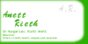 anett rieth business card